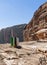 Mobile toilet facilities set up for tourists on the way to the big monument Ad Deir in Petra, Wadi Musa, Jordan