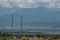 Mobile towers on the background of mountains, telecommunications