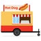 Mobile trailer hot dog. Fast food.