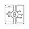 Mobile Transfer Exchange Bitcoin Thin Line Symbol Icon Design