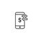 Mobile transfer money line icon in simple design on a white background