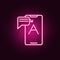 Mobile translate neon icon. Elements of Artifical intelligence set. Simple icon for websites, web design, mobile app, info
