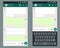 Mobile UI kit Chat app with mobile keyboard template on smartphone screen.