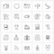 Mobile UI Line Icon Set of 25 Modern Pictograms of phone, traffic, circle, treating, arrow