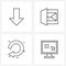 Mobile UI Line Icon Set of 4 Modern Pictograms of diagram, arrows, brand, logo, restore