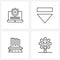 Mobile UI Line Icon Set of 4 Modern Pictograms of secure laptop, Greek, protection, media, configuration