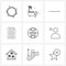 Mobile UI Line Icon Set of 9 Modern Pictograms of world, private, minimize, lock, diploma