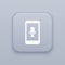 Mobile voice recorder, gray vector button with white icon