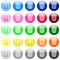 Mobile warning icons in color glossy buttons