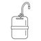 Mobile water tank tap icon, outline style