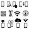 Mobile and wifi icon set