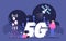 Mobile wireless 5th generation technology background design vector. 5G wireless network technology concept