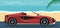 MobileBackground of a red luxury convertible modern car on the beach in summer