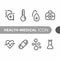 Mobileblack monoline color icon symbol compilation of health medical line art