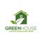 Mobilegreen house vector logo illustration, perfect, good for mascot, nature logo buildings, flat color style with and green