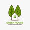 Mobilegreen house vector logo illustration perfect good for nature logo buildings flat color style with brown and green