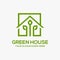 Mobilegreen house vector logo illustration perfect good for nature logo buildings flat color style with and green