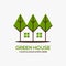 Mobilegreen house vector logo illustration perfect good for nature logo buildings flat color style with green and brown