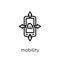 Mobility icon. Trendy modern flat linear vector Mobility icon on