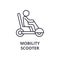 Mobility scooter line icon, outline sign, linear symbol, vector, flat illustration