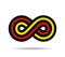 Mobius loop. Celtic or Greek colorful pattern woven from three lines. Infinity loop