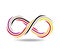 Mobius loop made of colored rope piece. infinity symbol