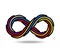 Mobius loop made of colored rope piece. infinity symbol