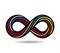 Mobius loop made of colored rope piece. infinity symbol