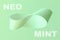 Mobius strip soaring in the air on mint background