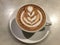 Mocaccono. Mocha. Chocolate cafe. latte art. Close up.