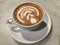 Mocaccono. Mocha. Chocolate cafe. latte art. Close up.
