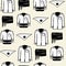 Mocador, camisa, faixa de castells. Human tower Catalan tradition seamless pattern clothing. Black and white with beige