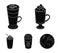 Mocha, macchiato, frappe, take coffee.Different types of coffee set collection icons in black style vector symbol stock