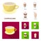 Mocha, macchiato, frappe, take coffee.Different types of coffee set collection icons in cartoon,flat style vector symbol