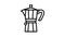 mocha pot coffee tool line icon animation