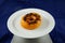 Mochaccino Donut or mocha served in plate Isolated on background side view of baked breakfast food