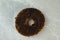 Mochaccino Donut or mocha topping Isolated on grey background top view of baked breakfast food