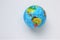 Mock earth globe, worldwide on white background