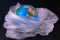 Mock Planet Plastic Bag Black Background Concept Saving Our Planet Earth