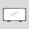 Mock-up of 4K TV flat screen LED, plasma, realistic illustration, White blank monitor mockup. wide flatscreen monitor hanging on