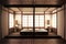 Mock up Bedroom. zen style bedroom. serene bedroom. Wood bed with tatami floor japanese style. 3D rednering