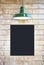 Mock up Blackboard Poster Signage Blank Frame with lighting on v