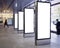 Mock up Blank Banners display in Public Building with People