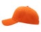 Mock up blank baseball color orange cap closeup of side view