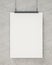 Mock up blank white hanging poster on concrete wall, background