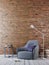 Mock up brick empty wall in modern interior background, hypster style