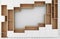 Mock up Cabinet mockup in modern empty room,white floor wooden on white wall room japanese style.3d rendering