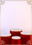 Mock up China red abstract Display vertical background for show product. 3D rendering