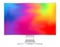 Mock up computer and wallpaper colorful colors, flat monitor with multi colors vivid full screen, pc display digital wide screen