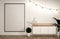 Mock up fames and cabinet in modern empty room Japanese - zen style,minimal designs. 3D rendering